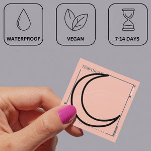 Fine line crescent moon temporary tattoo 4 - Temporalis