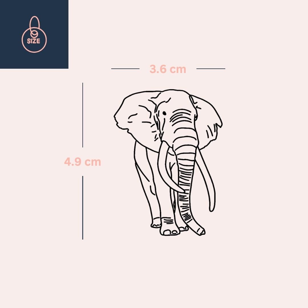 Fine line elephant temporary tattoo - 4 | Temporalis