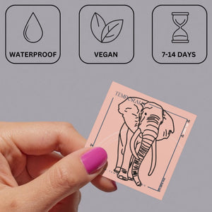 Fine line elephant temporary tattoo - 3 | Temporalis