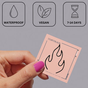 Fine line flame temporary tattoo - 3 | Temporalis