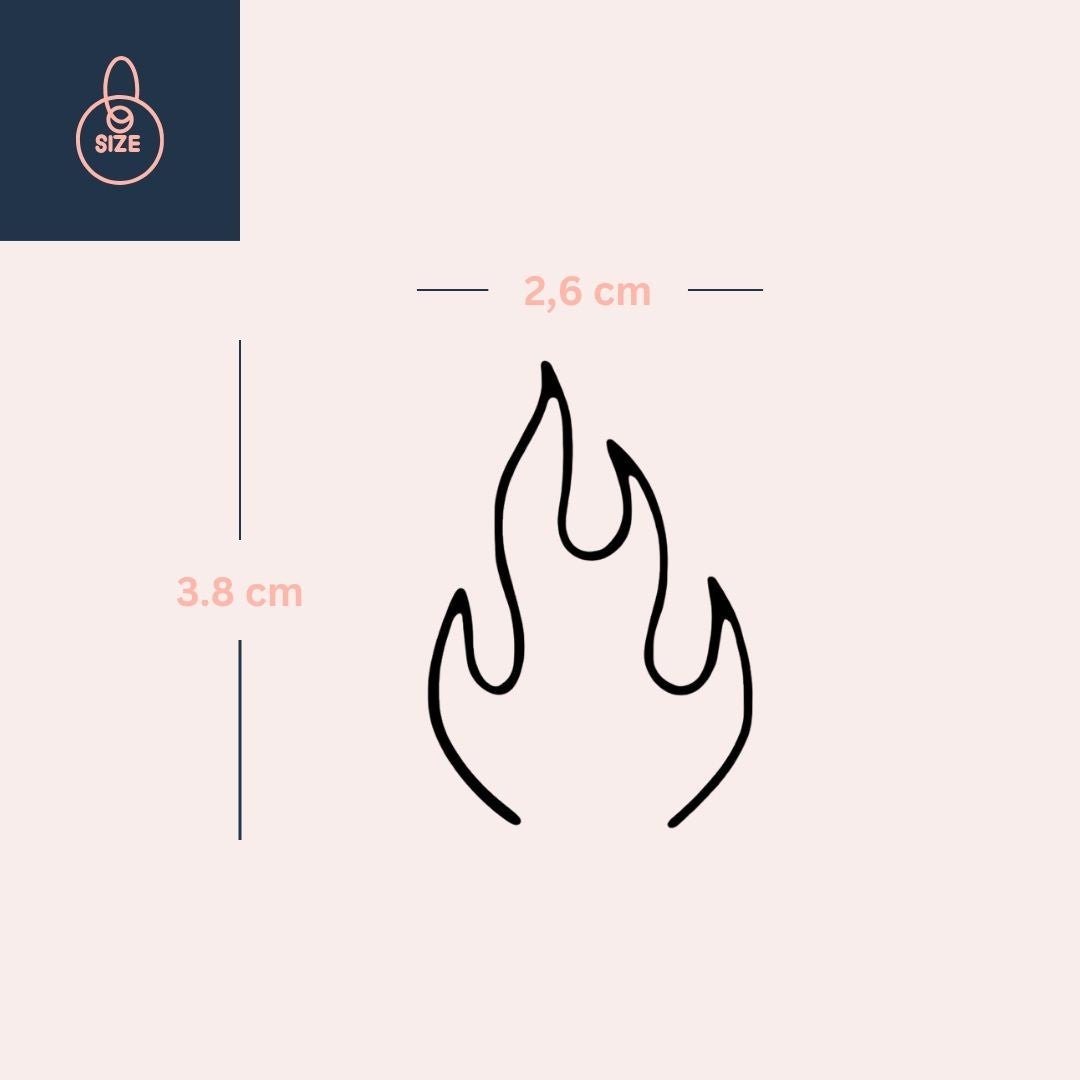 Fine line flame temporary tattoo 3 - Temporalis