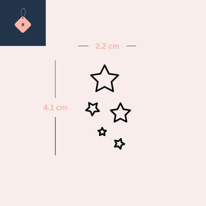 Fine Line Hollow Stars Temporary Tattoo - 4 | Temporalis