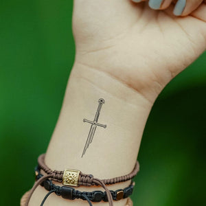 Fine line longsword temporary tattoo - 1 | Temporalis