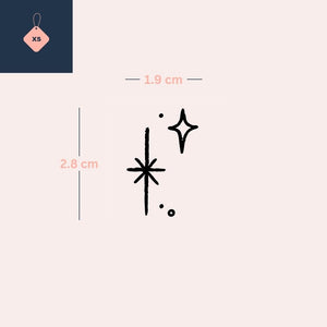 Fine line stars and dots temporary tattoo - 4 | Temporalis