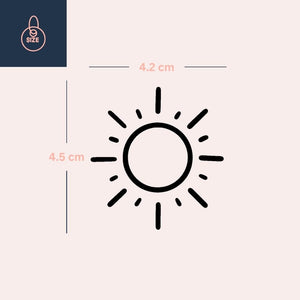 Fine Line Sun with Rays Temporary Tattoo - 4 | Temporalis