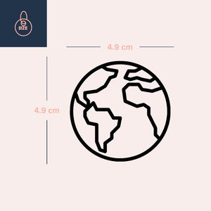 Fine Line World Globe Temporary Tattoo - 4 | Temporalis