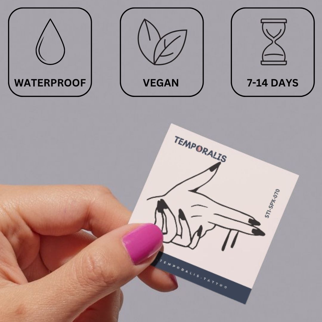 Finger gun hand temporary tattoo - 3 | Temporalis