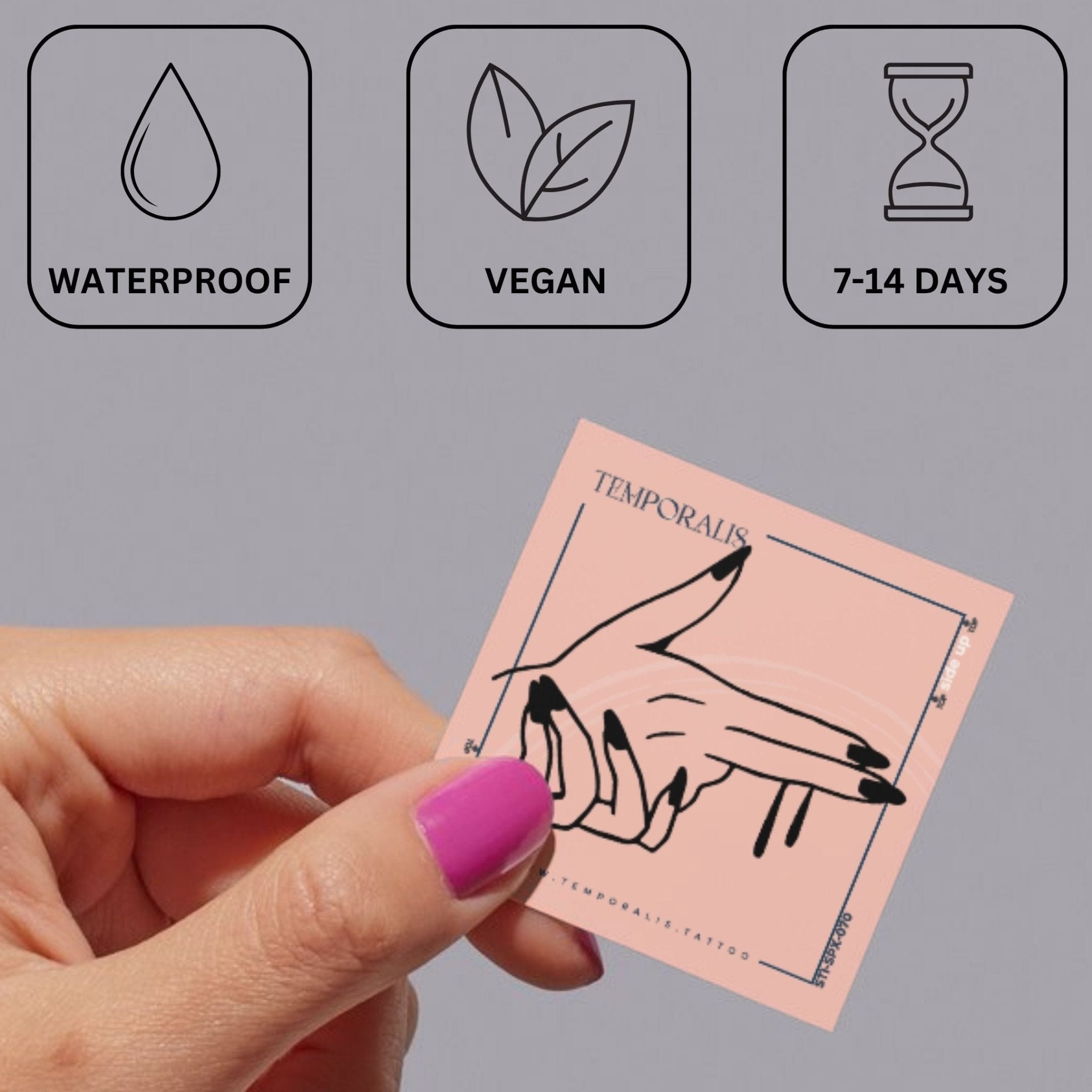 Finger gun hand temporary tattoo - 3 | Temporalis