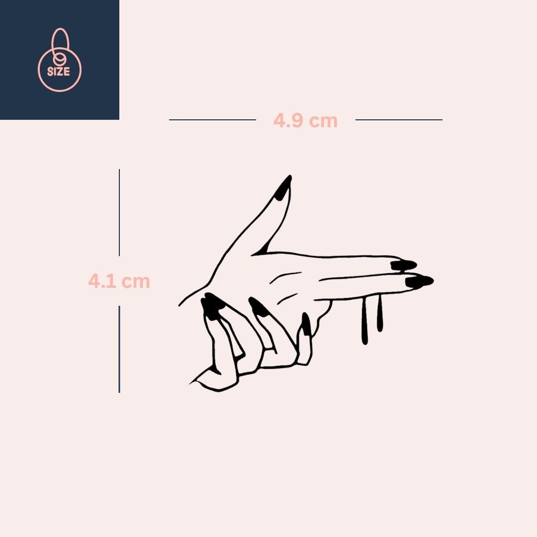Finger gun hand temporary tattoo - 4 | Temporalis