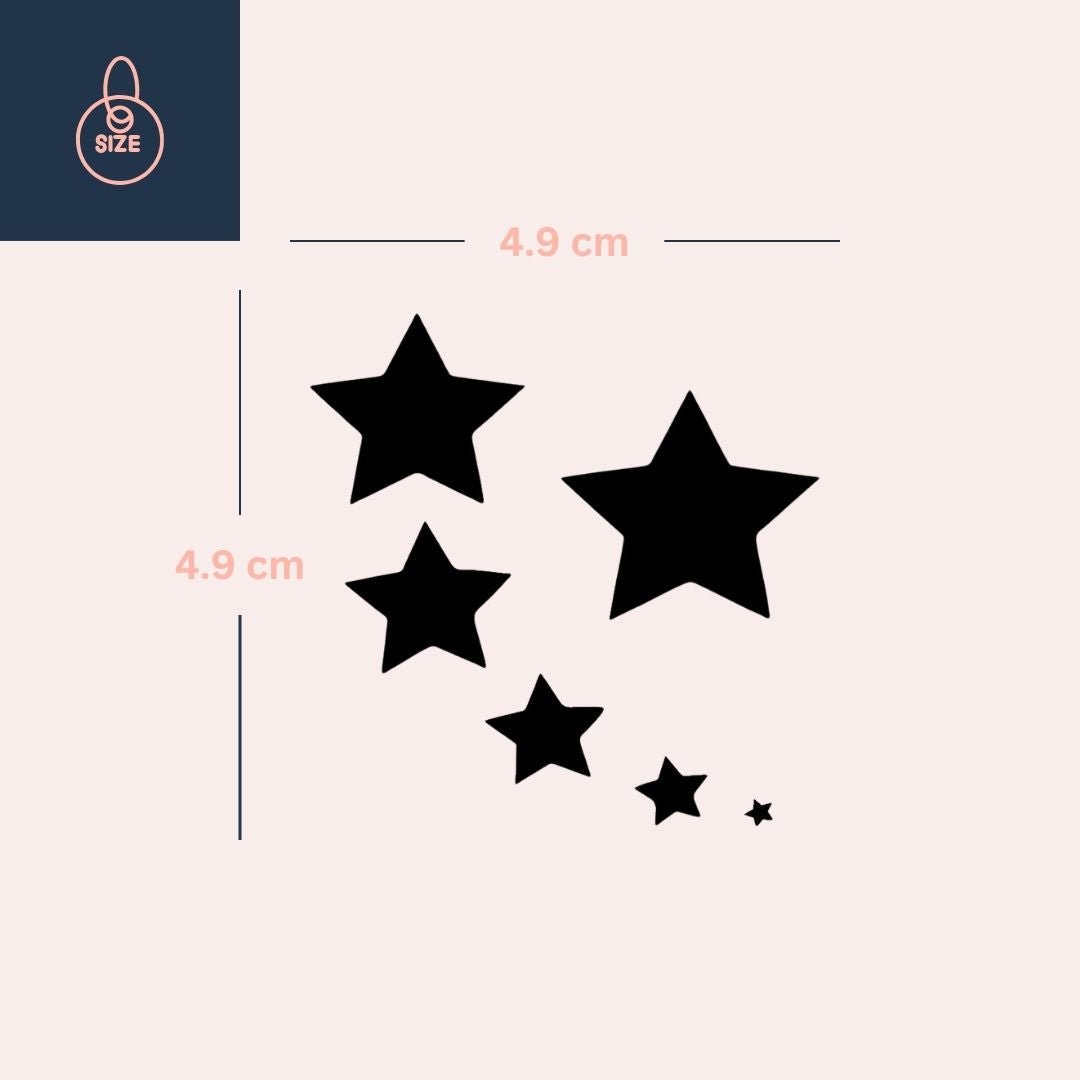 Five black stars temporary tattoo - 4 | Temporalis