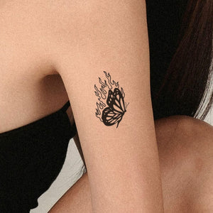 Flaming Butterfly Temporary Tattoo - 1 | Temporalis