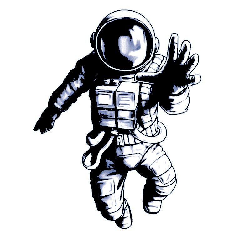 Floating Astronaut Temporary Tattoo - 2 | Temporalis