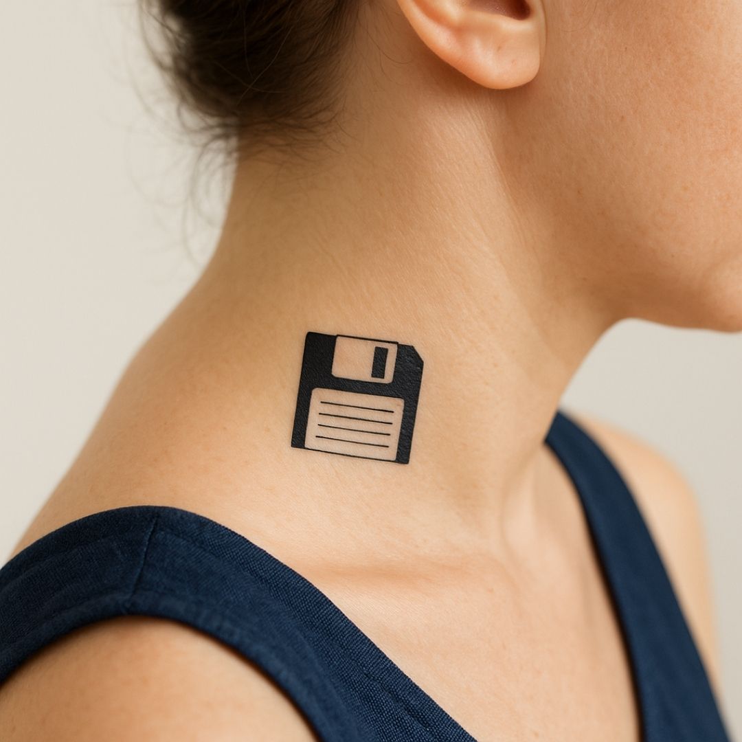 Floppy disk temporary tattoo - 1 | Temporalis