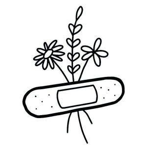 Floral Bandage Temporary Tattoo, Fine Line - 2 | Temporalis