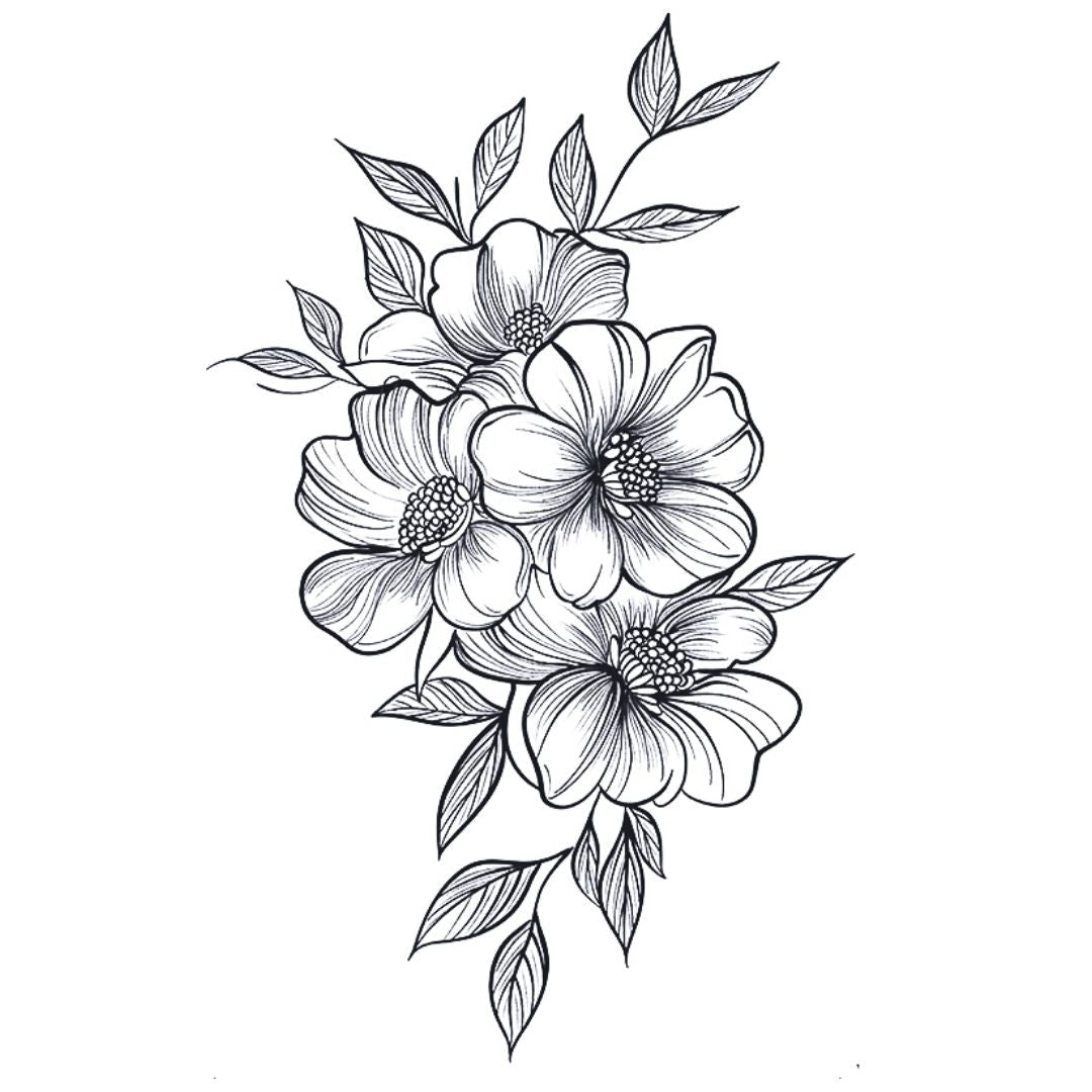 Floral Bouquet Tattoo - 2 | Temporalis