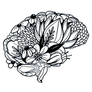 Floral Brain Temporary Tattoo - 2 | Temporalis