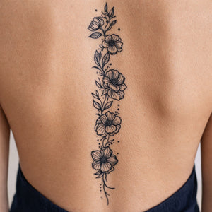 Floral Branch Garland Tattoo - 1 | Temporalis
