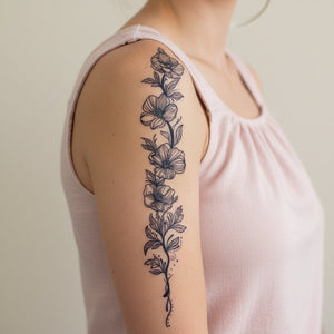 Floral Branch Tattoo - 1 | Temporalis