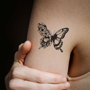 Floral butterfly temporary tattoo - 1 | Temporalis