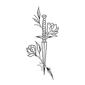 Floral Dagger Tattoo - 2 | Temporalis