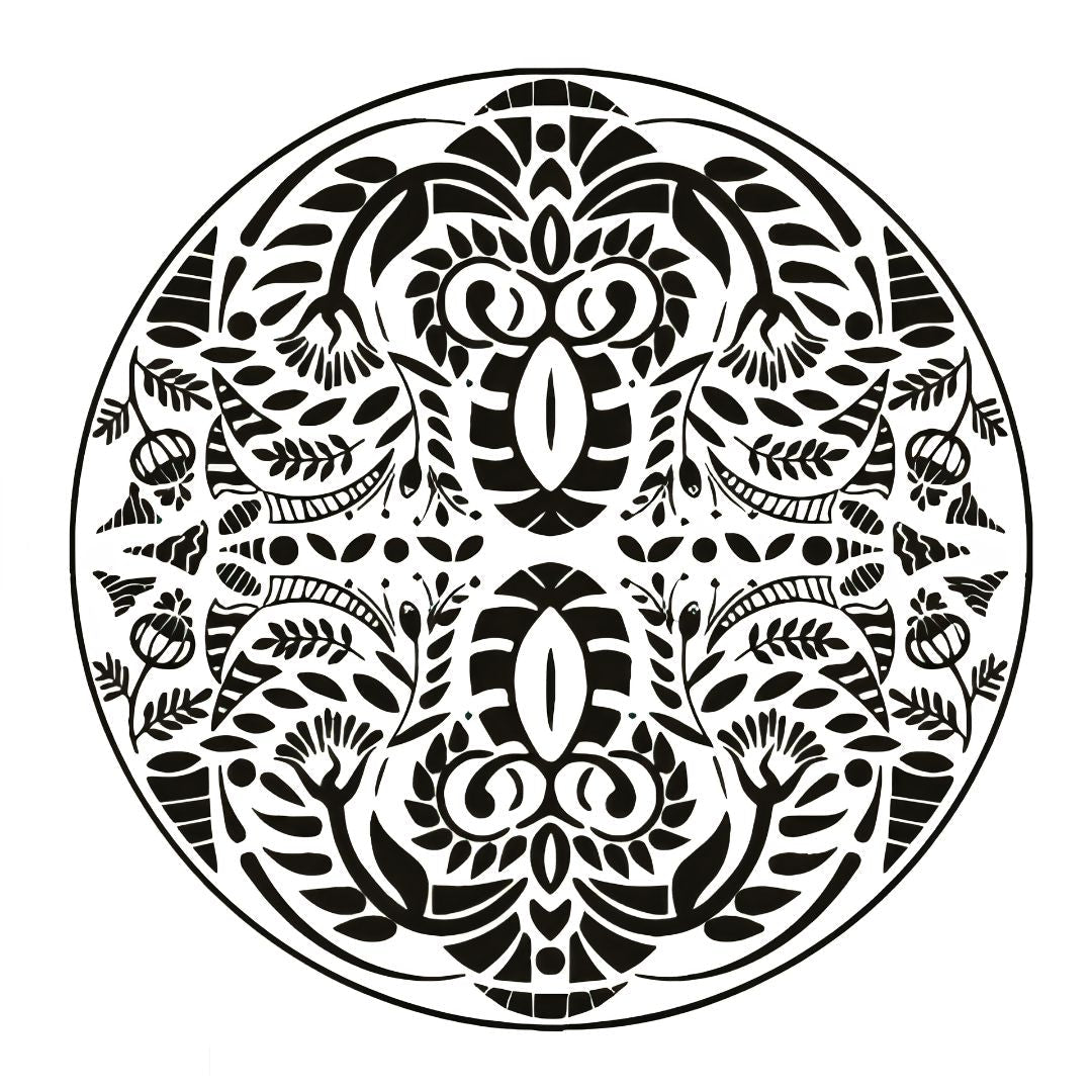Floral Folk Mandala Tattoo - 2 | Temporalis