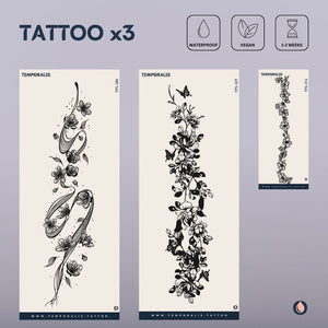 Floral Garland - XL Tattoo Kit (3 tattoos) 2 - Temporalis