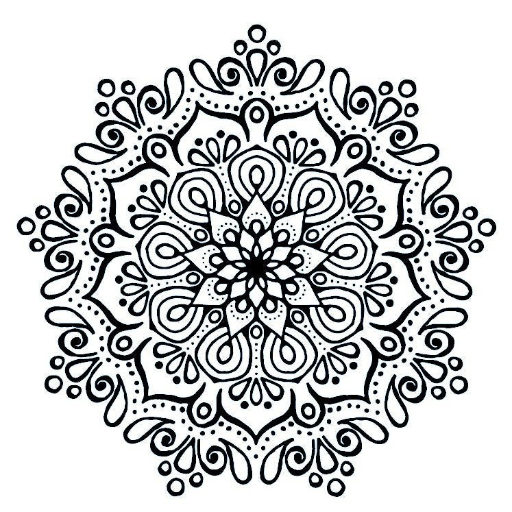 Floral mandala dotwork temporary tattoo - 2 | Temporalis