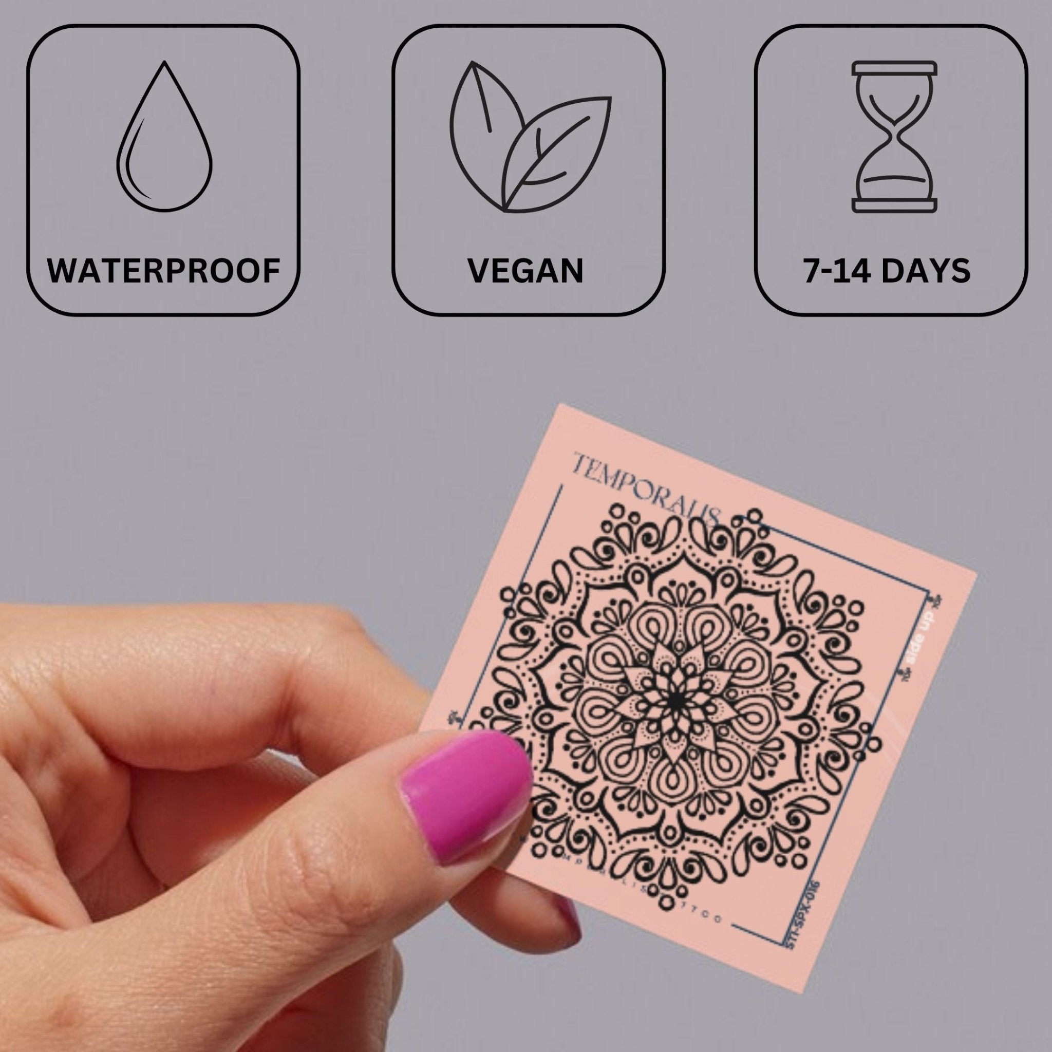 Floral mandala dotwork temporary tattoo - 3 | Temporalis