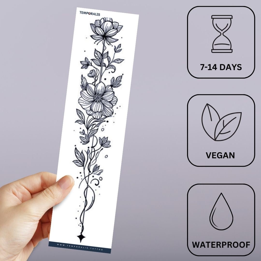 Floral Vine Garland Tattoo - 3 | Temporalis