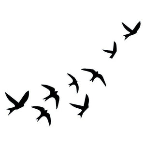 Flying Birds Silhouette Temporary Tattoo - 2 | Temporalis