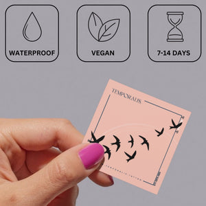 Flying Birds Silhouette Temporary Tattoo - 3 | Temporalis