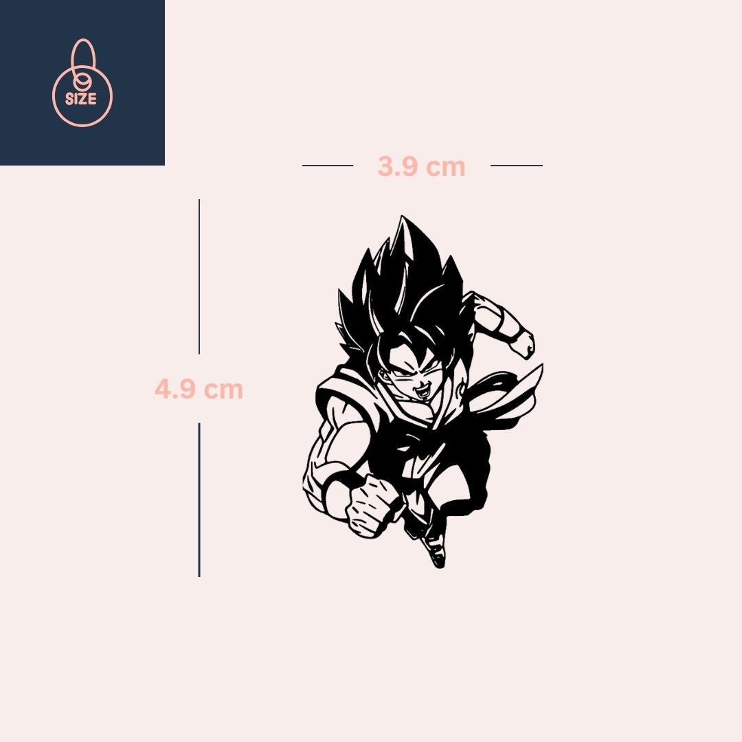 Flying manga fighter temporary tattoo, fist forward 3 - Temporalis