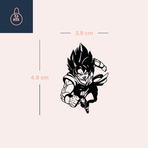 Flying manga fighter temporary tattoo, fist forward 3 - Temporalis