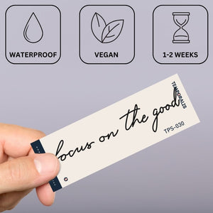 Focus on the good script temporary tattoo - 3 | Temporalis