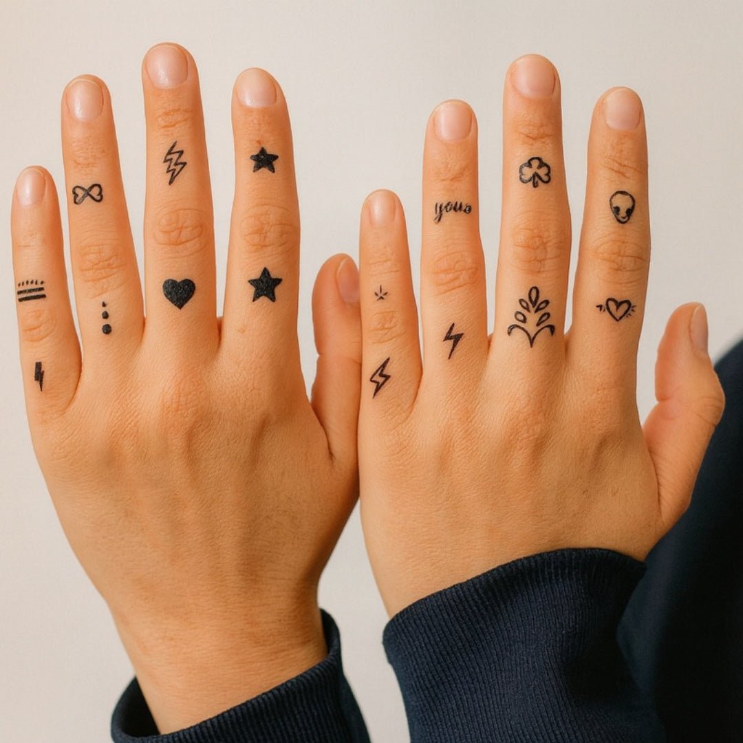 Funny Finger Tattoo Set 2 - Temporalis