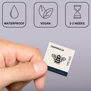 Geometric bee temporary tattoo - 3 | Temporalis