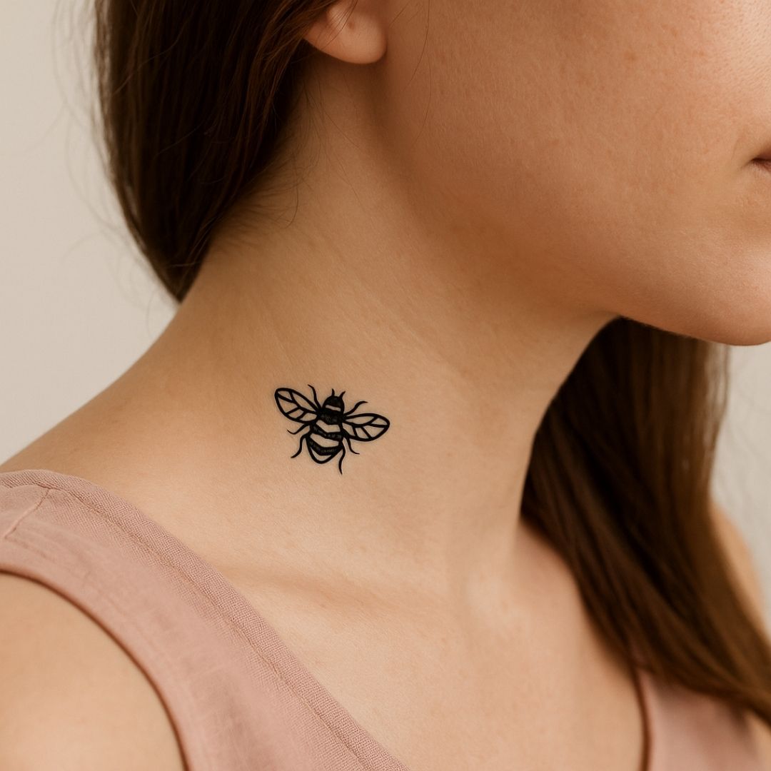 Geometric bee temporary tattoo - 1 | Temporalis