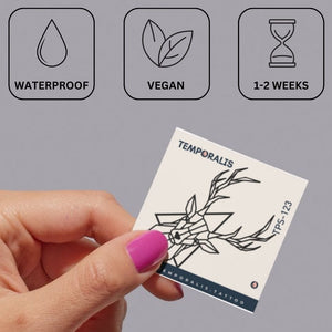 Geometric deer head temporary tattoo - 3 | Temporalis