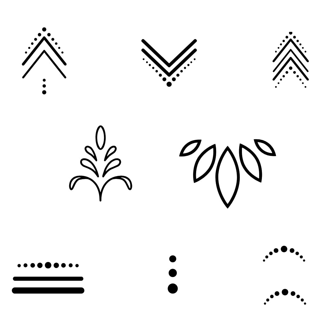 Geometric Finger Tattoo Set 2 - Temporalis