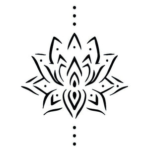 Geometric lotus temporary tattoo with dotwork - 2 | Temporalis