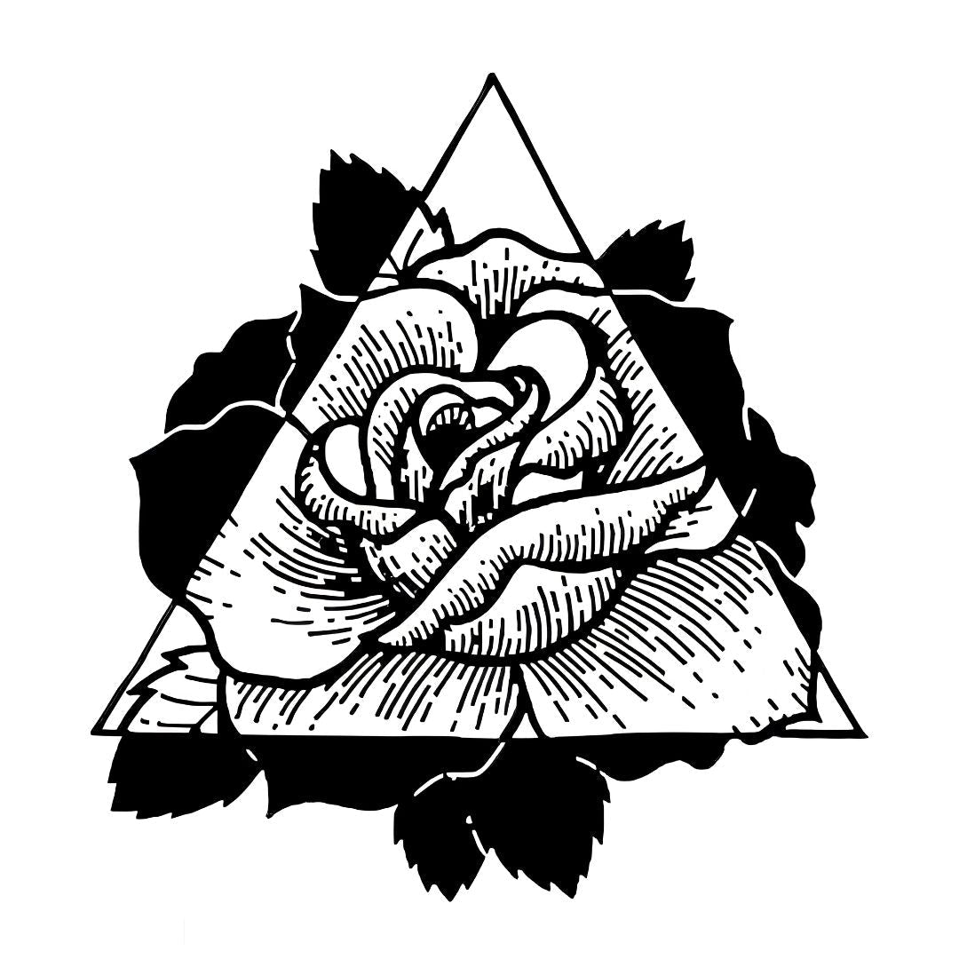 Geometric Rose Triangle Tattoo - 2 | Temporalis