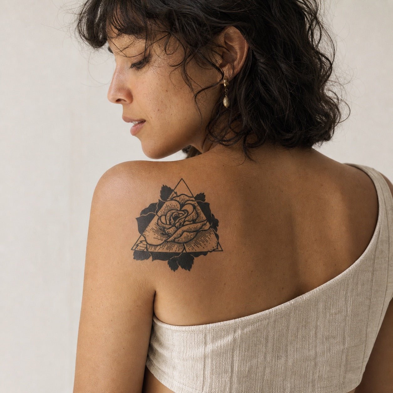Geometric Rose Triangle Tattoo - 1 | Temporalis