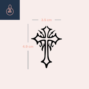 Gothic Christian cross temporary tattoo - 4 | Temporalis