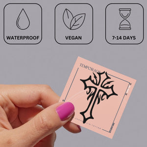 Gothic Christian cross temporary tattoo - 3 | Temporalis