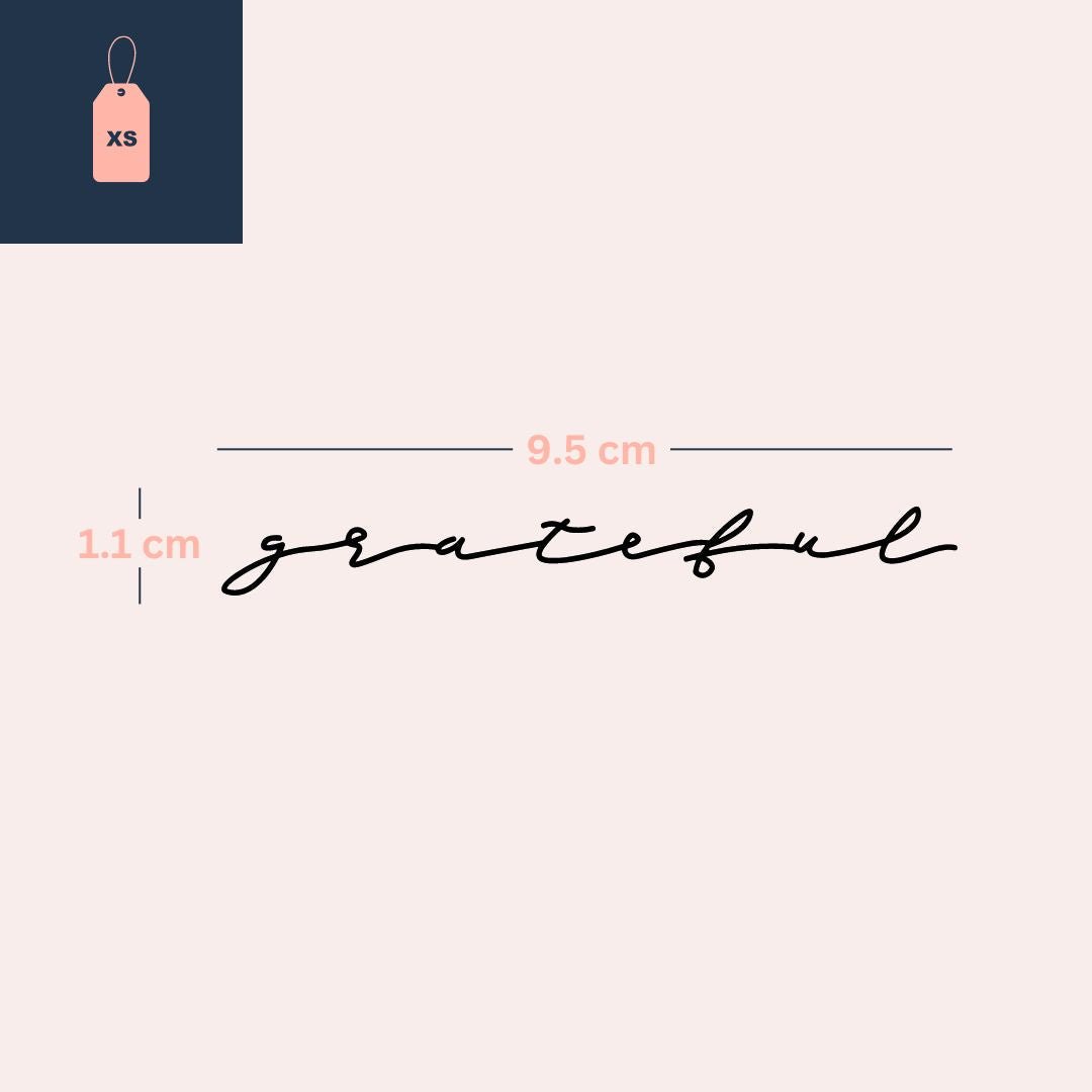 grateful' script temporary tattoo - 4 | Temporalis