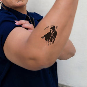 Grim Reaper Silhouette Temporary Tattoo - 1 | Temporalis