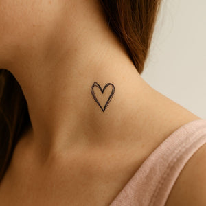 Hand - drawn heart temporary tattoo - 1 | Temporalis