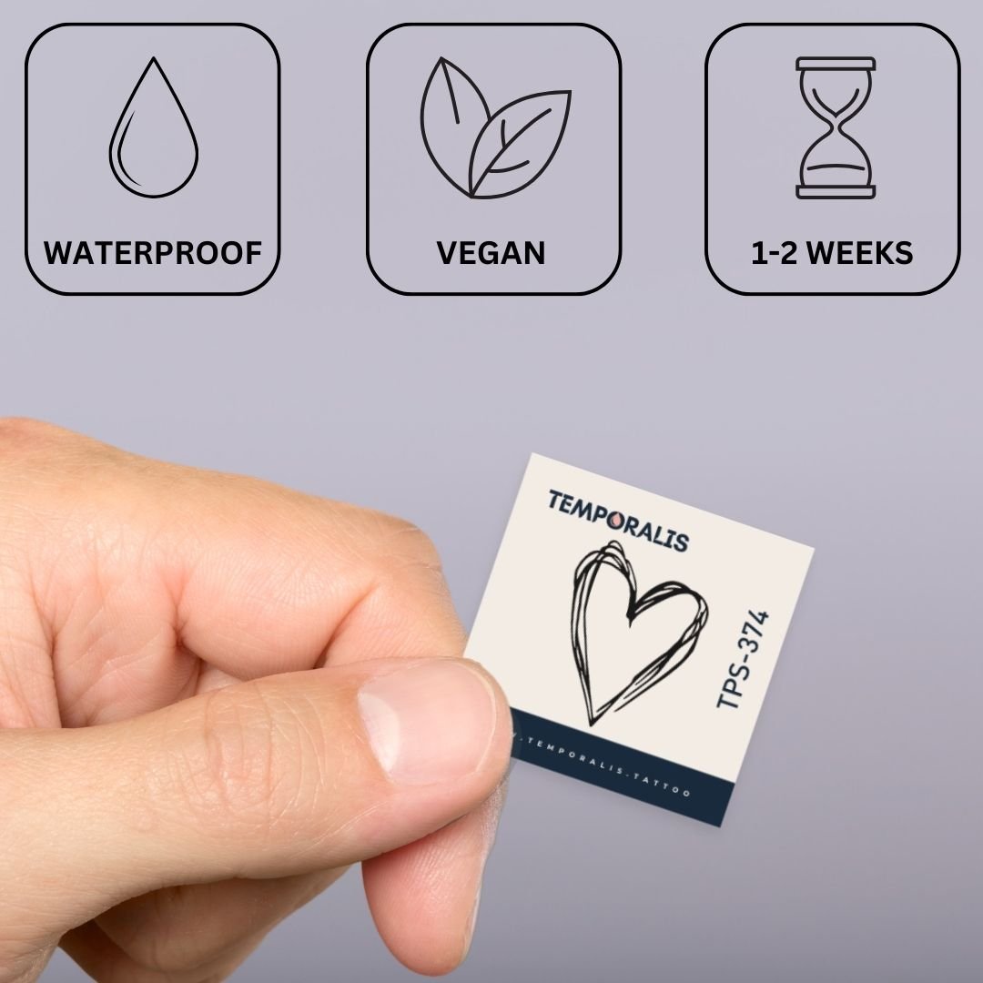Hand - drawn heart temporary tattoo - 3 | Temporalis