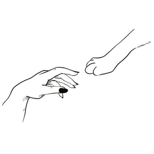 Hand touching cat paw temporary tattoo - 2 | Temporalis