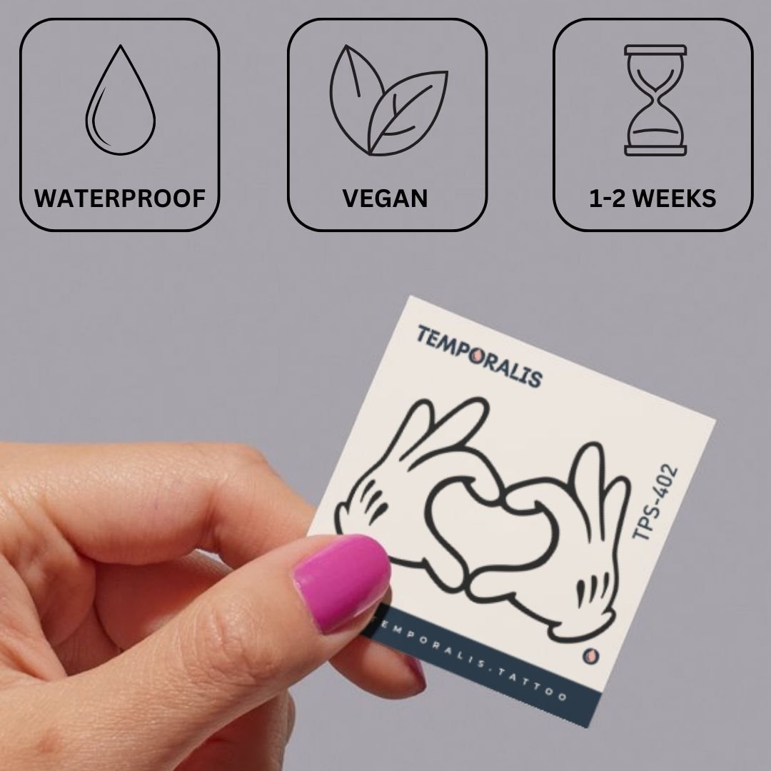 Heart hands temporary tattoo - 3 | Temporalis